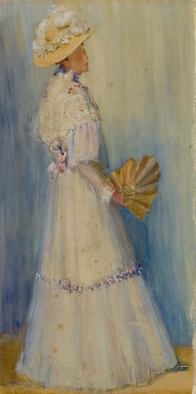 Lady with a Fan, late 19th-early 20th century by Rhoda Holmes Nicholls