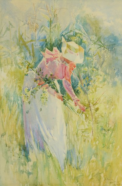 Picking Wildflowers 1900 by Rhoda Holmes Nicholls