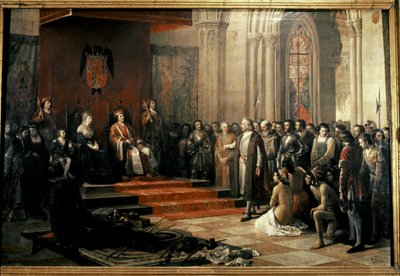 Columbus with the Catholic Kings (Isabella and Fernando) by Ricardo Balaca y Canseco