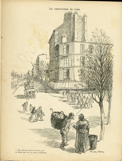 Illustration in Le Rire, 05/12/08 - The Ragpickers of Paris - Trades, Urban Architecture, Tree - Ragpickers by Ricardo Flores