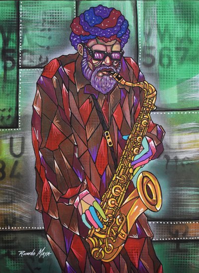 Colorful Jazz Musician by Ricardo Maya