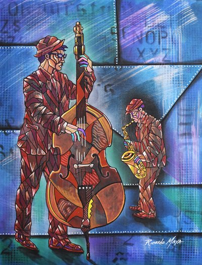 Geometric Jazz Players by Ricardo Maya
