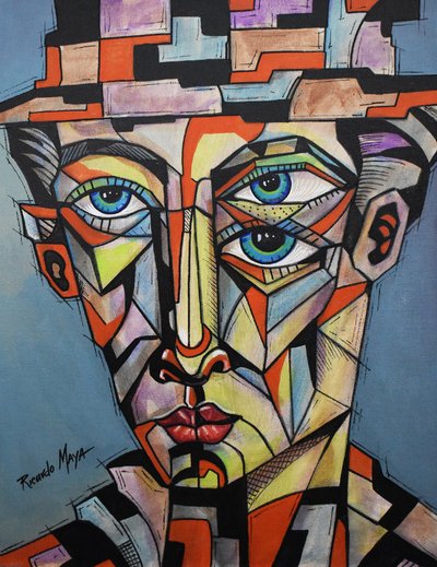 Geometric Man Three Eyes by Ricardo Maya