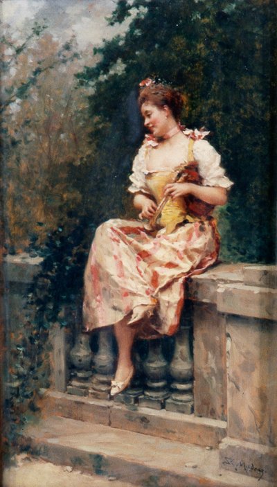Girl with Flute, c.1895 by Ricardo de Madrazo y Garreta