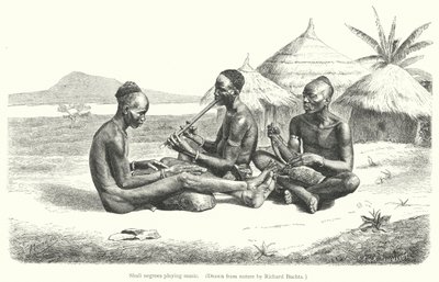 Shuli negroes playing music by Richard (after) Buchta