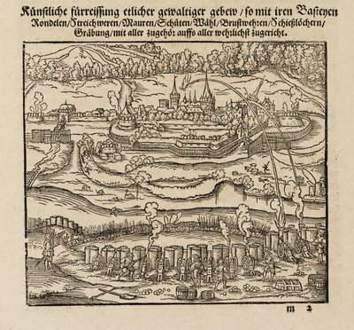 Attacking a fortified town using cannons by John Pardon