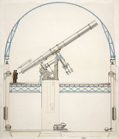 Equatorially mounted refracting telescope with dome by John Pardon