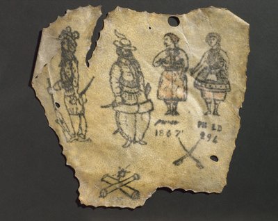 Human Skin Tattooed with Figures, Probably French by John Pardon