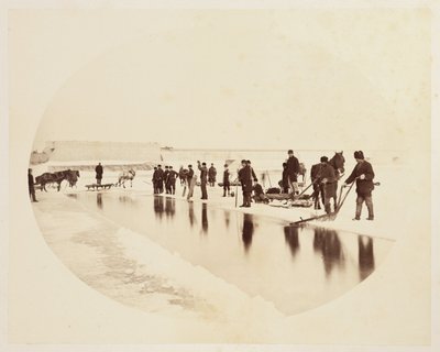 Ice Cutting on the St Lawrence River by John Pardon