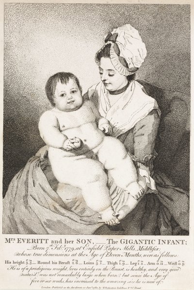 Mrs Everitt and her Son; the Gigantic Infant by John Pardon