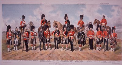 Scottish Regiments of the British Army in 1895 by Richard (after) Simkin