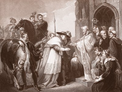Cardinal Wolsey at Leicester Abbey, Engraved by R. Walther by Richard (after) Westall