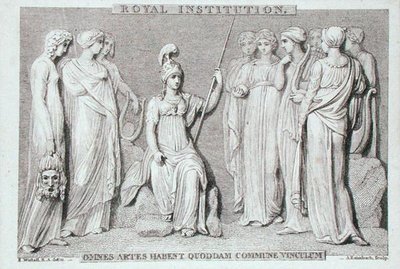 The Royal Institution card, engraved by A. Rannbach, from Michael Faraday