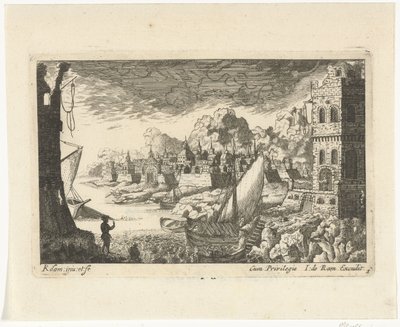 Cityscape with Fishing Harbor and Docking Boat (Cityscapes and Harbors) by Richard Adam