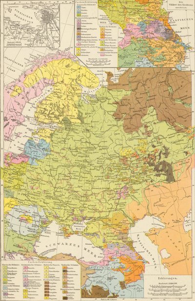 Volkerkarte von Russland. 1881 A by Richard Andree