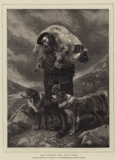 The Wounded Ram, Loch Freig by Richard Ansdell