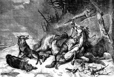 Traveller on Horseback Attacked by a Pack of Wolves by Richard Ansdell