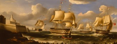 H.M.S. Queen in Valetta by Richard B. Spencer