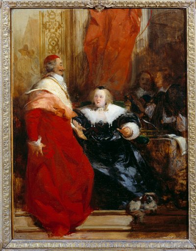 Queen of France Anne of Austria and Cardinal Jules Mazarin by Richard Bonington