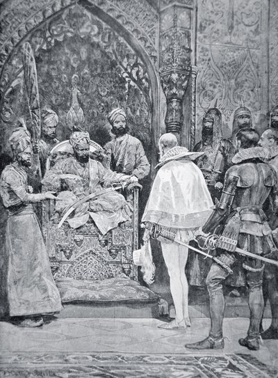 Akbar the Great Receives Queen Elizabeth