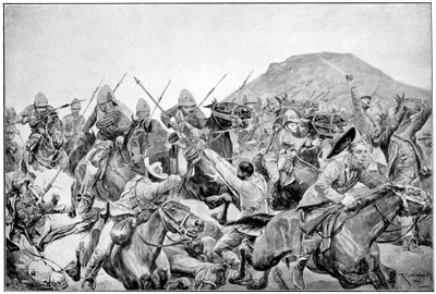 Charge of the 5th Lancers at Elandslaagte, 2nd Boer War by Richard Caton II Woodville