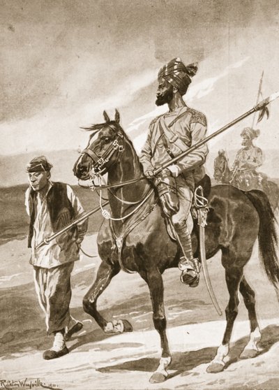 A Bengal Lancer and his Boxer Captive, illustration from 