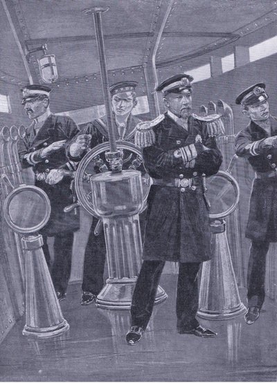 Admiral Togo in the Conning Tower of His Flagship, Directing a Naval Action by Richard Caton Woodville
