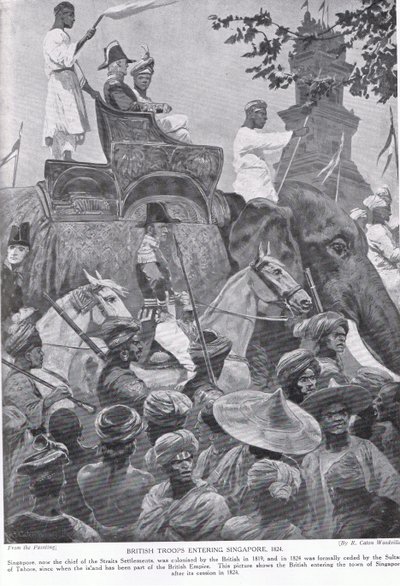 British troops entering Singapore, illustration from 