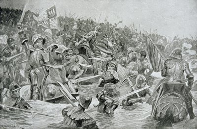 The Battle of Towton in 1461, illustration from Hutchinsons 
