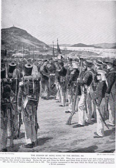 The cession of Hong Kong to the British, illustration from 