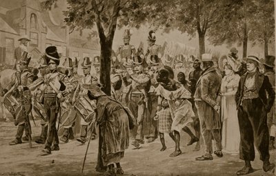 British forces marching into Cape Town (illustration from 