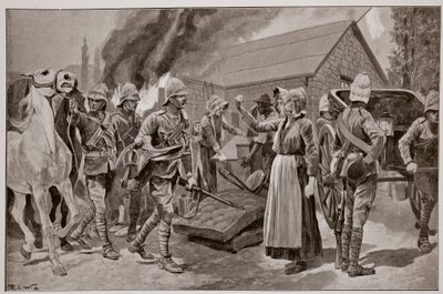 Burning the Farm of a Treacherous Burgher, After a Sketch by Melton Prior by Richard Caton Woodville junior