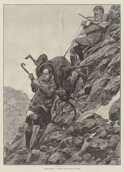 Deerstalking, a Short Cut on the Way Home by Richard Caton Woodville junior