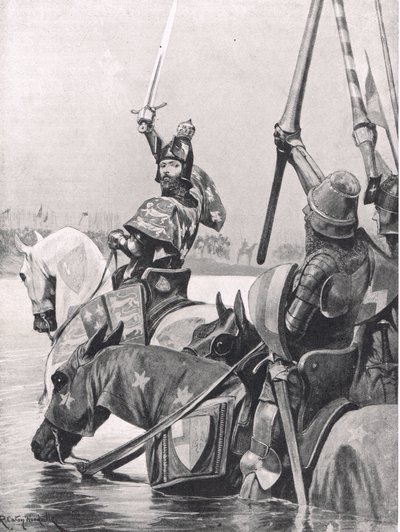 Edward III crossing the Somme before the Battle of Crecy by Richard Caton Woodville junior