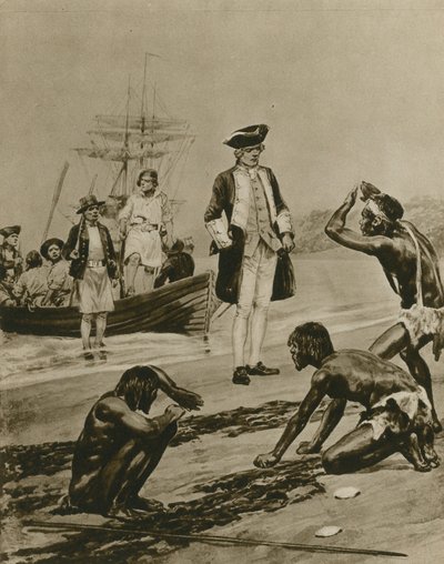How Captain Cook Was Welcomed in Tasmania by Richard Caton Woodville junior