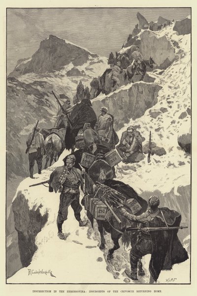 Insurrection in the Herzegovina, Insurgents of the Crivoscie Returning Home by Richard Caton Woodville junior