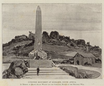 Intended Monument at Zimbabye, South Africa, in Memory of Major Allan Wilson and His Comrades, Killed in the Matabili War by Richard Caton Woodville junior