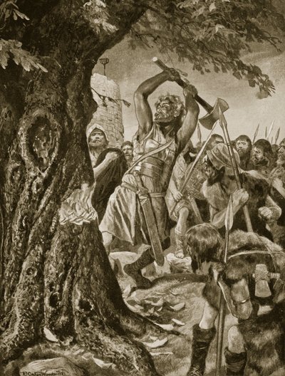 Malachy Felling the Munster Coronation Tree in 982, Illustration from 
