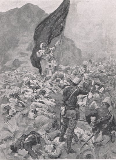 Omdurman: The Last Bearer of the Black Flag, 2nd September 1898 (Illustration from British Battles on Land and Sea, 1915) by Richard Caton Woodville junior