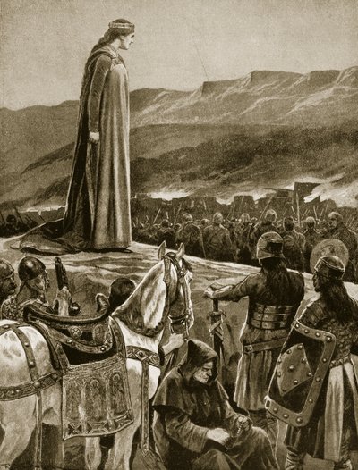 Queen Ethelfled Watching the Storming of Brecon by Richard Caton Woodville junior