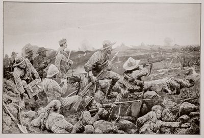 Sleepless Mafeking - Hot Work in the Trenches by Richard Caton Woodville junior
