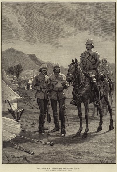 The Afghan War, Camp of the 10th Hussars at Dakka by Richard Caton Woodville junior
