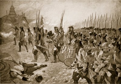 The Battle of Blenheim: Storming the village, illustration from 