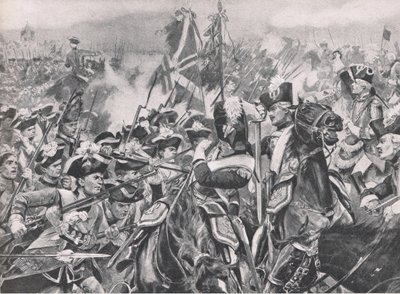 The Battle of Minden, 1st August 1759 (Illustration from British Battles on Land and Sea, 1915) by Richard Caton Woodville junior