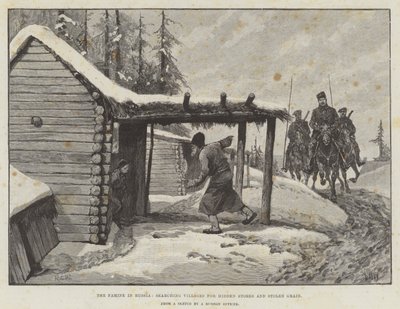The Famine in Russia, Searching Villages for Hidden Stores and Stolen Grain by Richard Caton Woodville junior