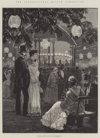 The International Health Exhibition, Evening Fete, Music in the Gardens by Richard Caton Woodville junior
