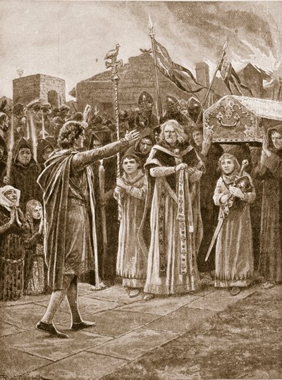 The body of William I refused interment, illustration from 