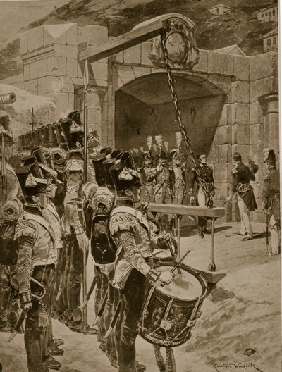 The Surrender of Mauritius Isle to the British in 1810, Illustration from 