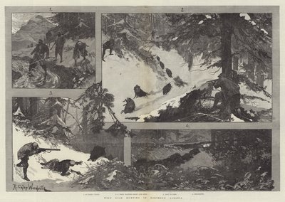 Wild Boar Hunting in Northern Albania by Richard Caton Woodville junior