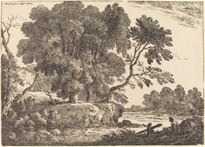 Landscape with Group of Trees Surrounded by Water by Richard Cooper II